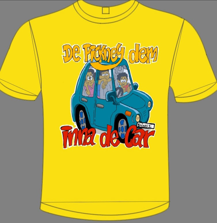 De Pickney Dem Innah De Car T-Shirt (Yellow)